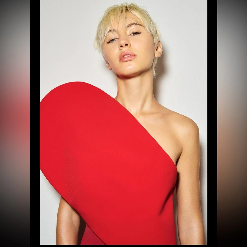 Zara asymmetic heart top limited edition, sweetheart neckline - Picture 8 of 9